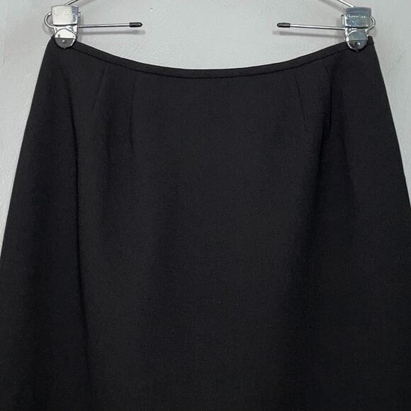 Vintage Le Suit Size 12 Petite Black Maxi Skirt Classic Modest Event Minimalist - Picture 2 of 12